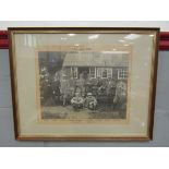 A framed and glazed photograph of golfers including Harry Vardon,