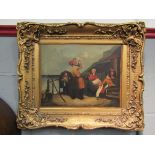 A gilt framed oil on canvas, English school mid 19th Century 'The Sailors Return'. Unsigned.