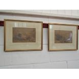 HENRY HARRIS LINES (XIX) A pair of framed and glazed pencil drawings, landscape scenes.