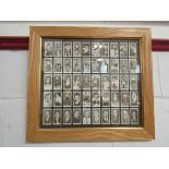 A framed and glazed collection of c1930's boxing series of cigarette cards.