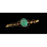 An opal doublet bar brooch,