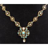 A finely worked silver gilt turquoise set 19th Century Austro Hungarian necklace