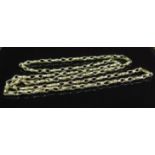 A 9ct gold fancy link necklace, 62cm long,