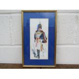 A watercolour of a soldier in the 18th Hussars dated 1815.