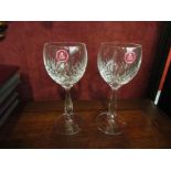 A pair of Royal Albert crystal wine glasses,