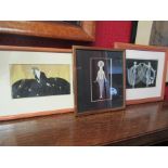 Three Art Deco figural prints of females after Erte,