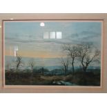 PETER NEWCOMBE (XX): A framed and glazed limited edition print, "Winter Evening".