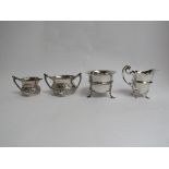 A sugar bowl and milk jug by William Davenport and a similar sugar bowl and milk jug with
