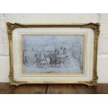 A late 19th Century English School pen and ink style print with blind stamp "Carriage to