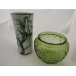 A Briglin studio pottery vase and a Brody Company Ohio glass bowl (2)