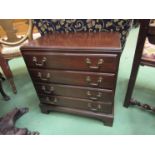 A George III style chest of small proportions retailed by "Ethan Allen" the four long drawers with