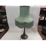 A Chinnoiserie painted table lamp with shade
