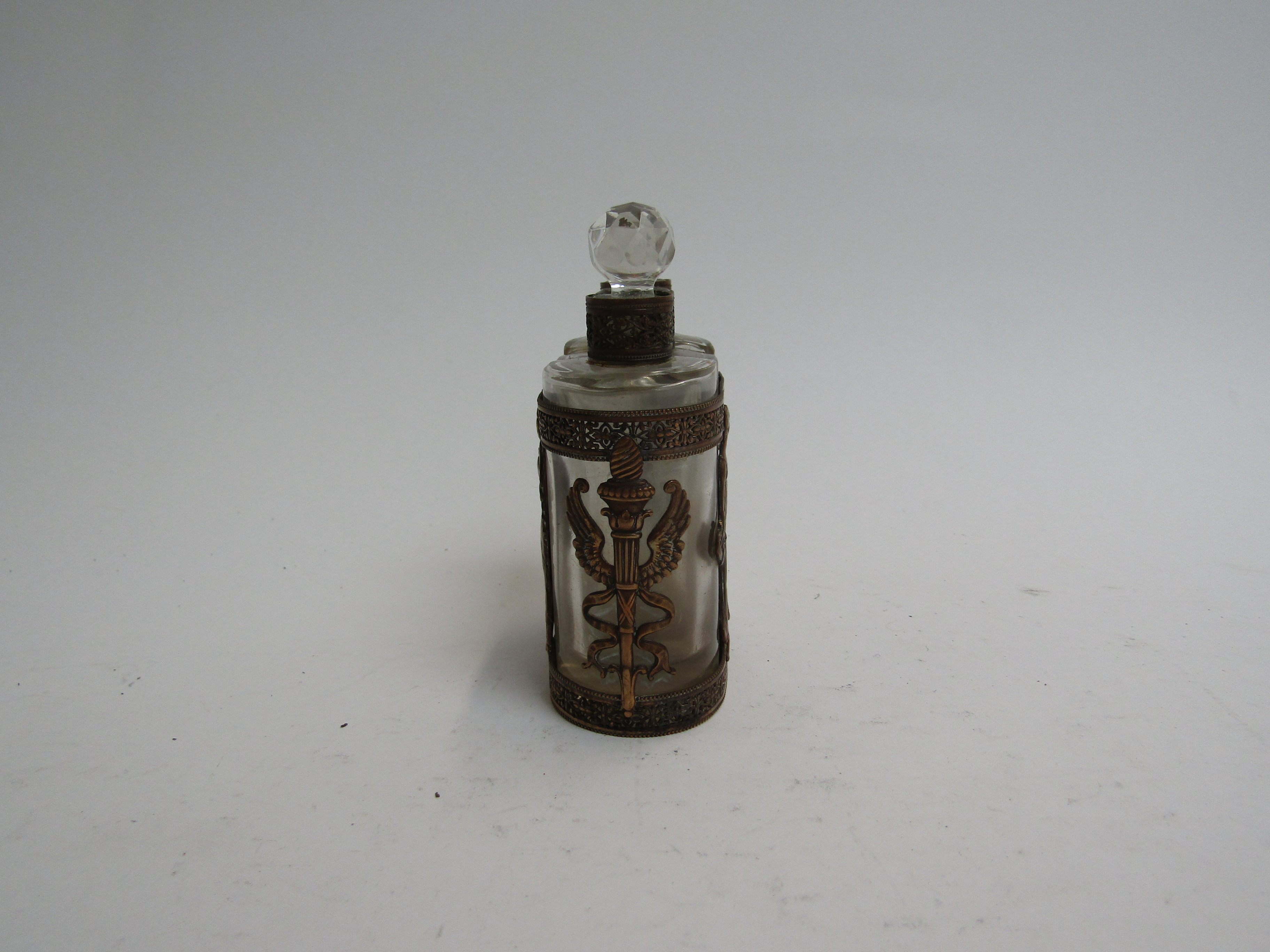 An Edwardian three bottle scent bottle in ornate case, - Image 4 of 6