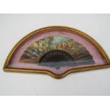 An early to mid 20th Century Spanish fan in display case,