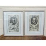 Two 19th etchings Henry Bennet Earl of Arlington and Robert Earl of Oxford