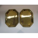 Two brass octagonal trays,