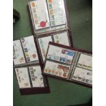 Three Royal Mail first day covers albums with GB covers ranging from 1985 to 1999,