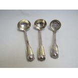 A pair of Chawner & Co (George William Adams) silver sauce ladles,