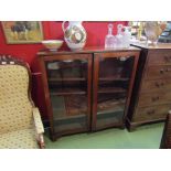 A late 19th Century mahogany glazed two door bookcase with adjustable shelves,