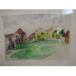 JANINE REEVES: A watercolour of Southwold scene, signed, framed and glazed,
