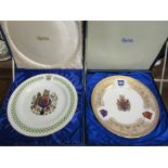 Two limited edition Spode cabinet plates including "St Edward Plate" commemorating Westminster