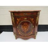 A modern French Louis XV style pier cabinet with rouge marble top, ormolu embellishment,