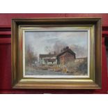 GEOFFREY BURROWS: Norfolk Cottage, Crostwick Common, oil on board, framed, signed lower left, 28.