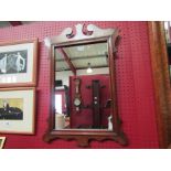A Georgian style mahogany fretwork framed pier mirror,