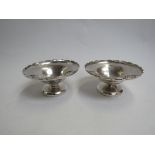 A pair of silver Marson & Jones footed bonbon dishes, maker MJ, Birmingham 1935, 10cm diameter,