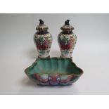 A pair of Oriental vases, 22.