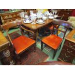 An early Victorian mahogany set of eight (6+2) dining chairs, drop-in seats,