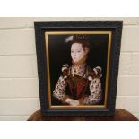 A modern oil painting depicting Helena Snakenborg later Marchiness of Northampton in ornate frame,