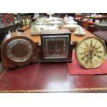 Two 1940's mantel clocks, one Art Deco style oak cased,