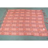 A Galleria Goltex label pure cotton throw with a deep tassel edge,