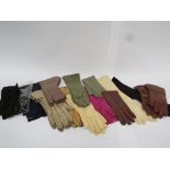 A selection of ladies evening wear and day wear gloves in suede, leather, including kid,