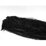 A Victorian black lace and jet bead mourning cape