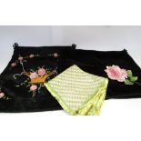 A selection of table linens including crochet examples,