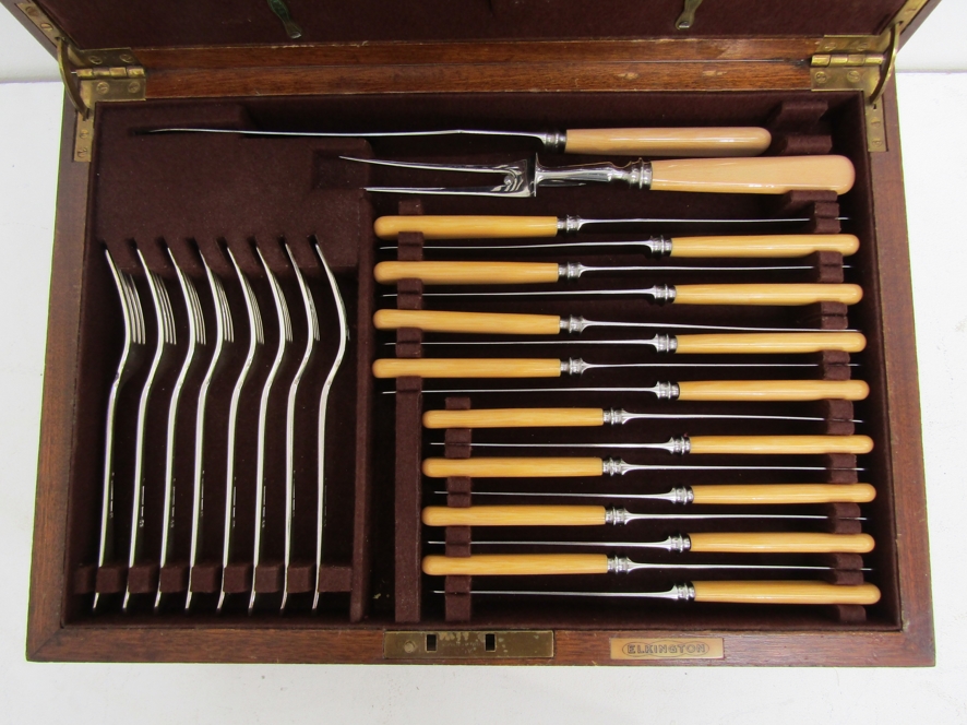 A 1930's canteen of Elkington electroplated cutlery, - Image 3 of 6