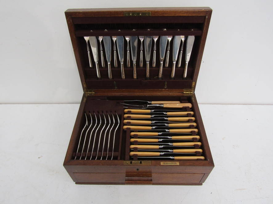 A 1930's canteen of Elkington electroplated cutlery,