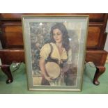 Vintage print circa 1950 after Luigi Amato (1898-1961), "Giovanne Donna" - (Young Lady),