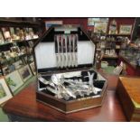 A Walker & Hall canteen case container Viners "King's Royale" cutlery