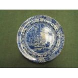 A blue and white transfer plate.