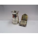 A silver pepper mill with banded detail, London,