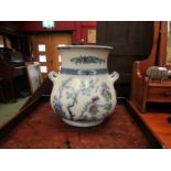 A large Spode ceramic twin handled floral design jar (no lid) and two pairs of Royal Worcester and
