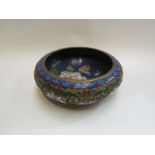 A cloisonne bowl with floral detailing,