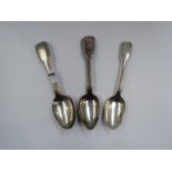 A matched set of six silver spoons,