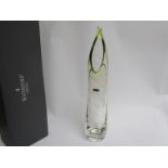 A Waterford crystal modern glass vase, Evolution collection in original box,