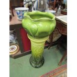 A Leeds Art Pottery Victorian jardiniere with stand,