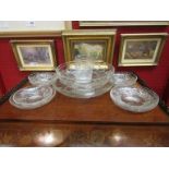 A set of cut glass dishes of various sizes and a matching tumbler (11)