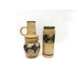 Two West German Pottery floor vases,, one with handle,